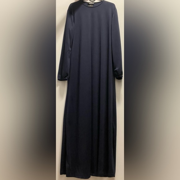 Navy Blue Long Modest Dress - Picture 4 of 4